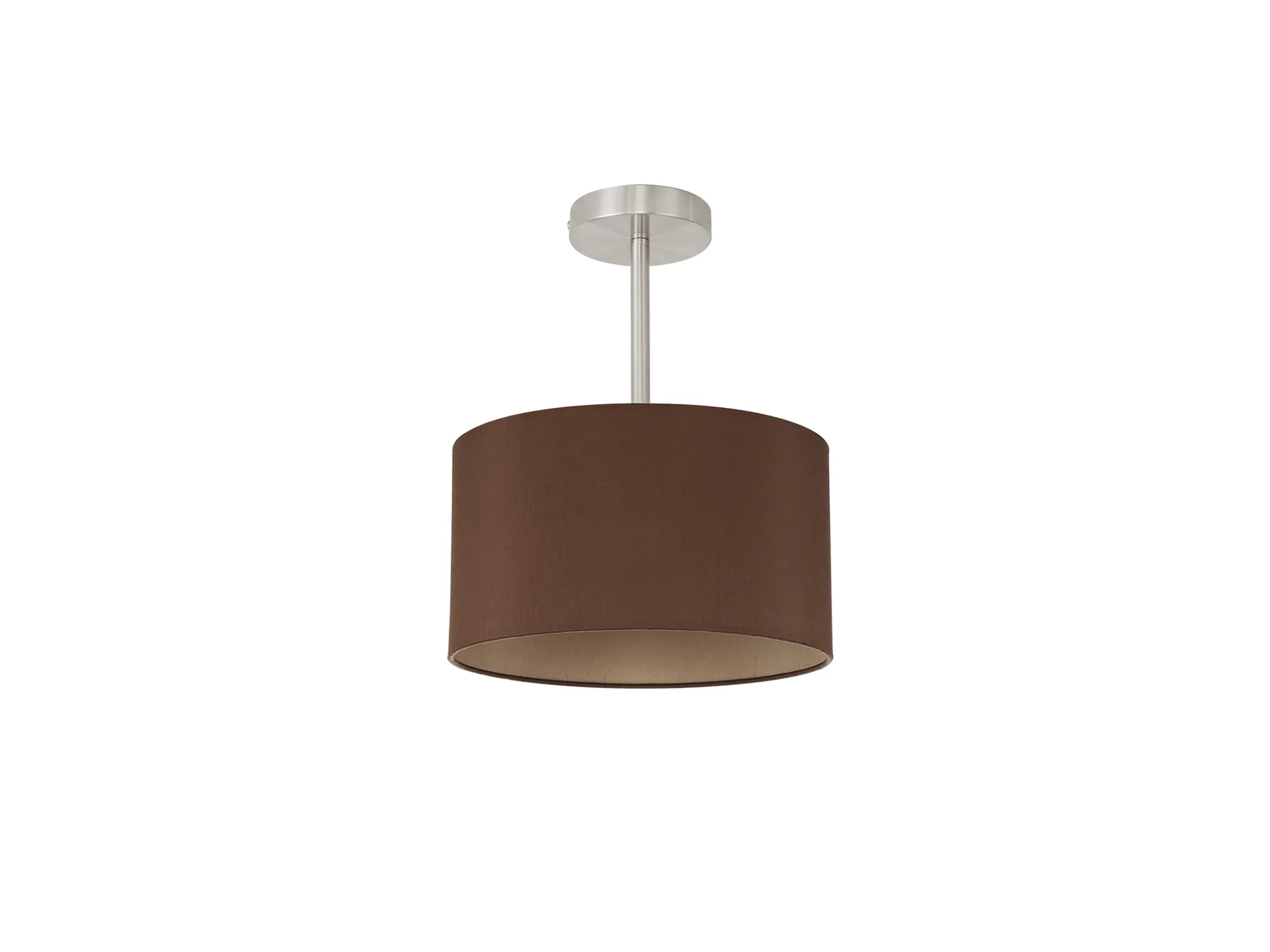 Baymont 30cm Semi Flush 1 Light Satin Nickel; Raw Cocoa/Grecian Bronze DK0242  Deco Baymont SN RC